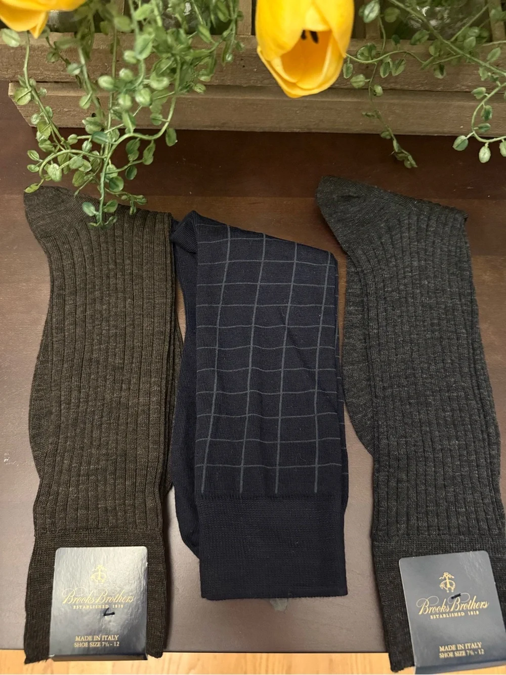 Brooks Brothers Ribbed and Windowpane Dress Socks - all NWT